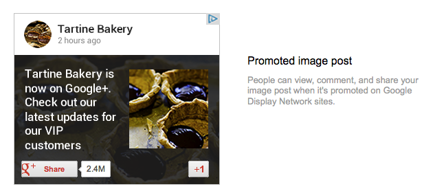 Google plus ad example