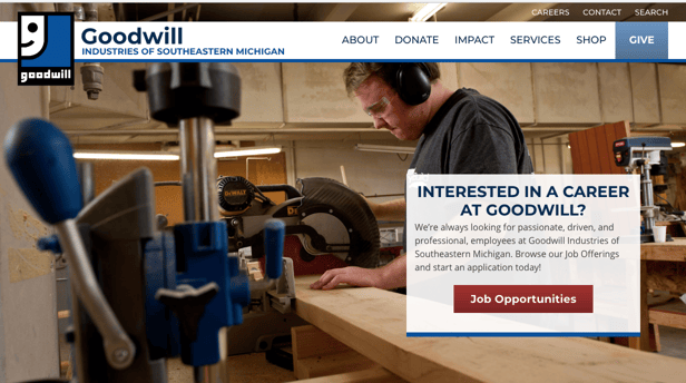 Goodwill Screen Goodwill Industries of Southeastern Michigan Launches New Website